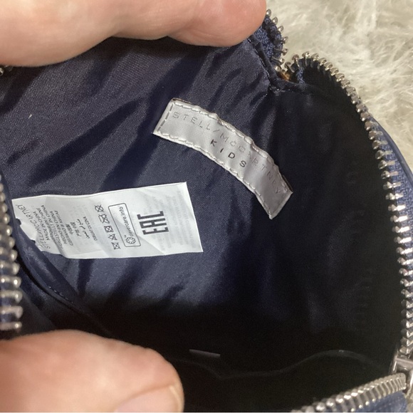 Stella McCartney Jazz Heart Black & Blue Glittery Crossbody Bag Whipstitching - Picture 10 of 12